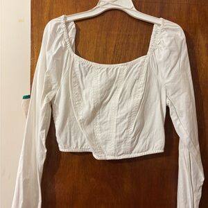 Chic White Long Sleeve Blouse